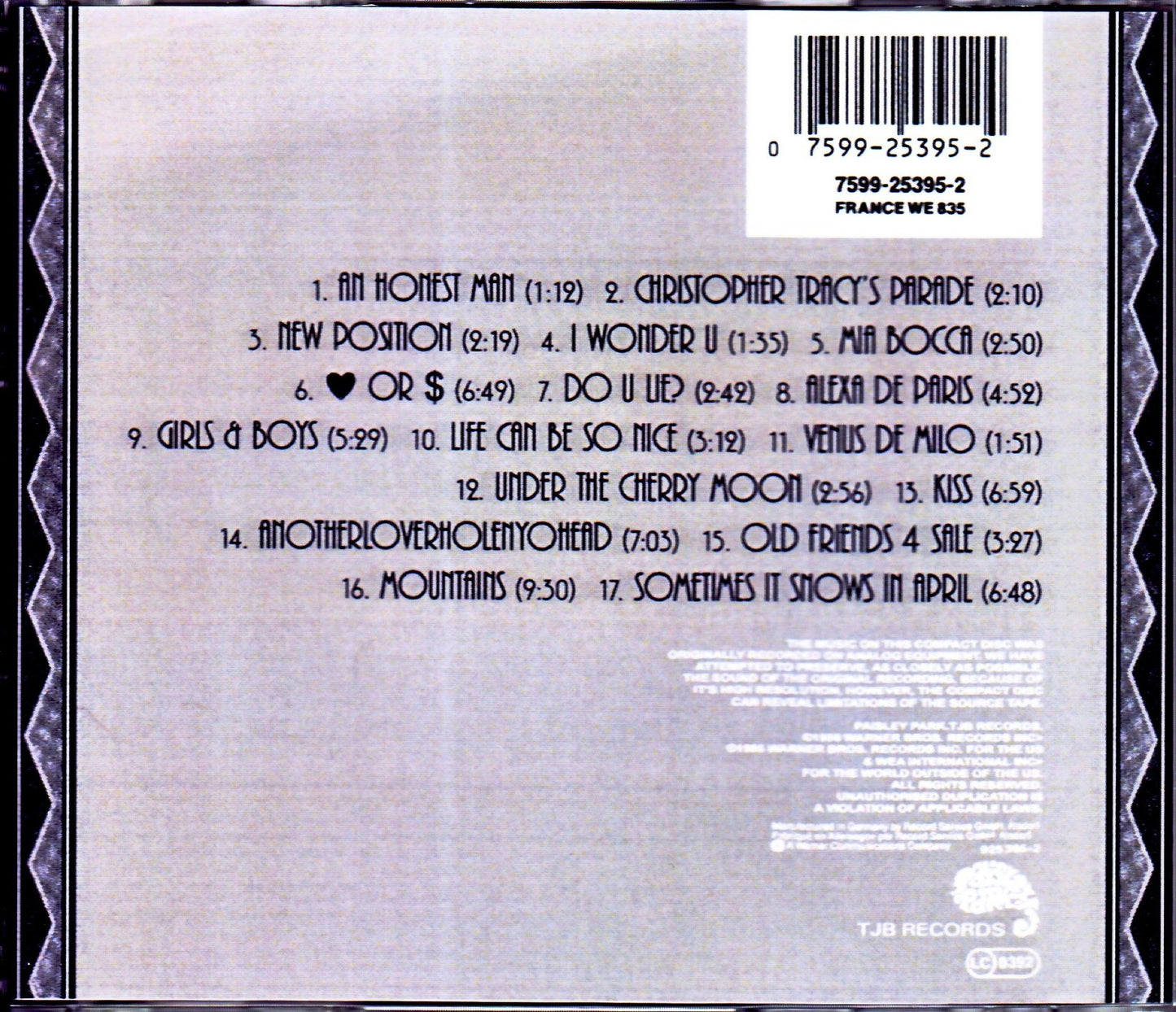 Prince and the Revolution/Music from the Motion Picture Under the Cherry Moon