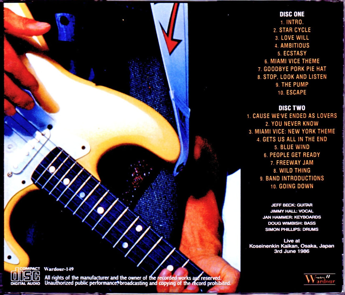 Jeff Beck/Osaka,Japan 6.3.1986
