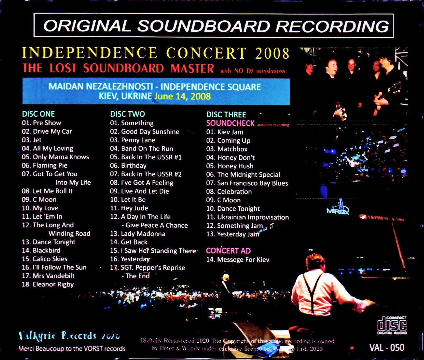Paul McCartney/Ukrine 2008 & Soundcheck