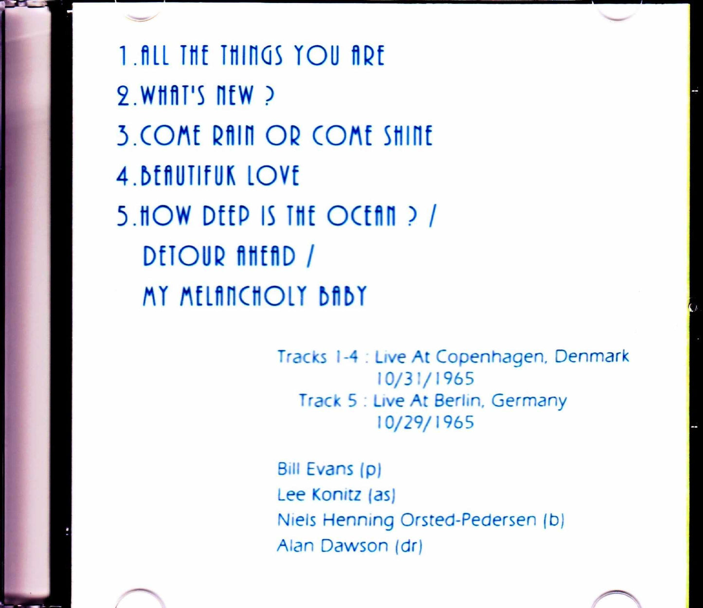 Bill Evans,Lee Konitz/Denmark 1965 & more