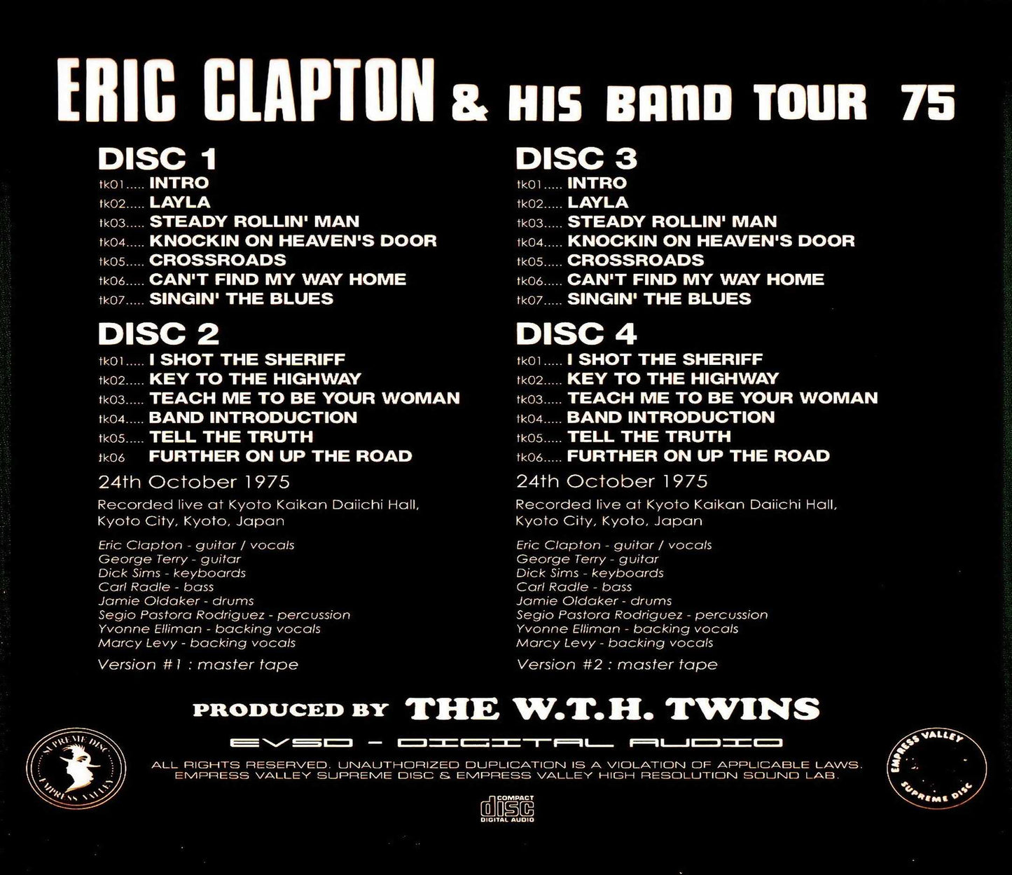 Eric Clapton/Kyoto,Japan 1975 2Source Version