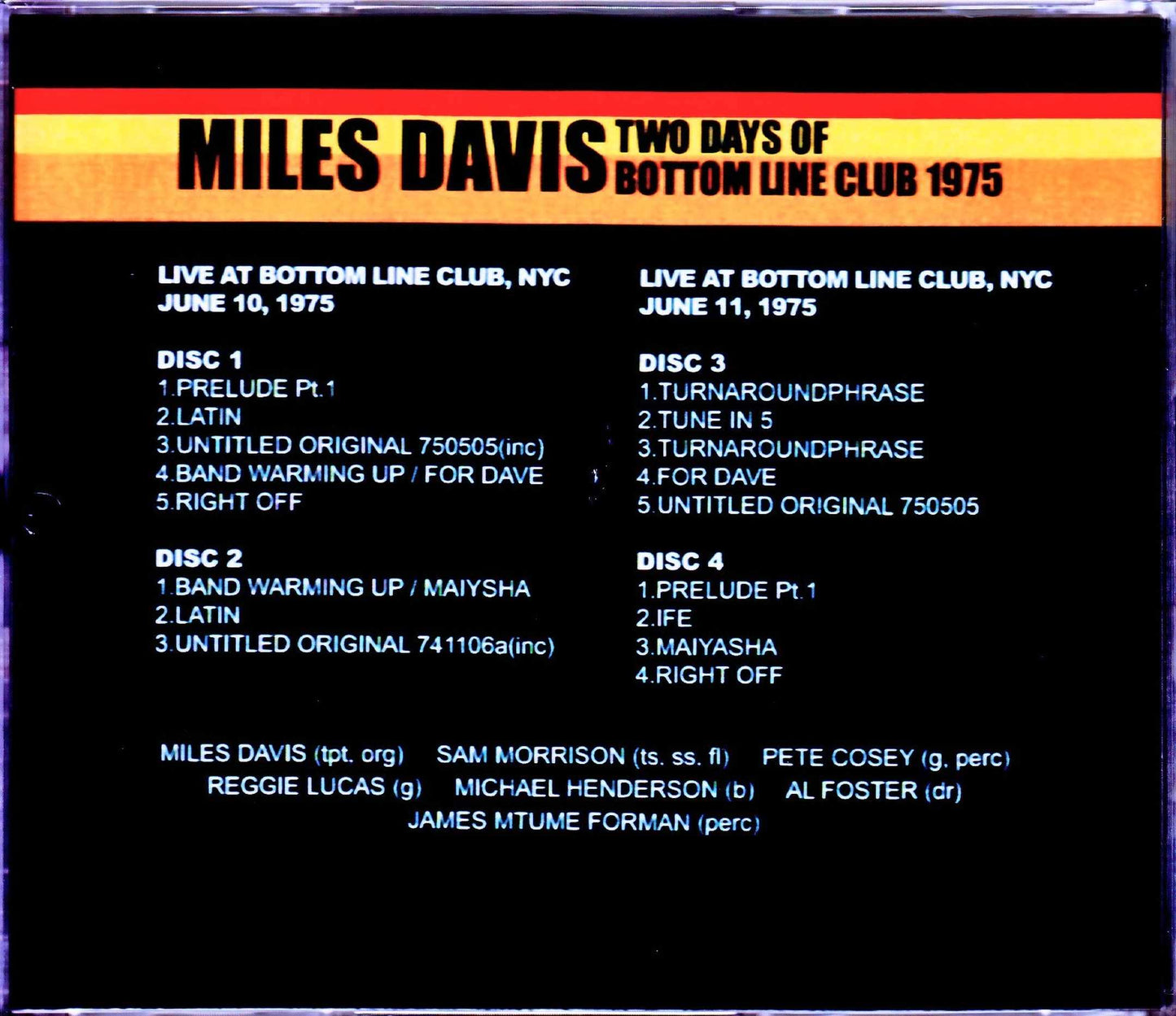 Miles Davis/NY,USA 1975 2Days