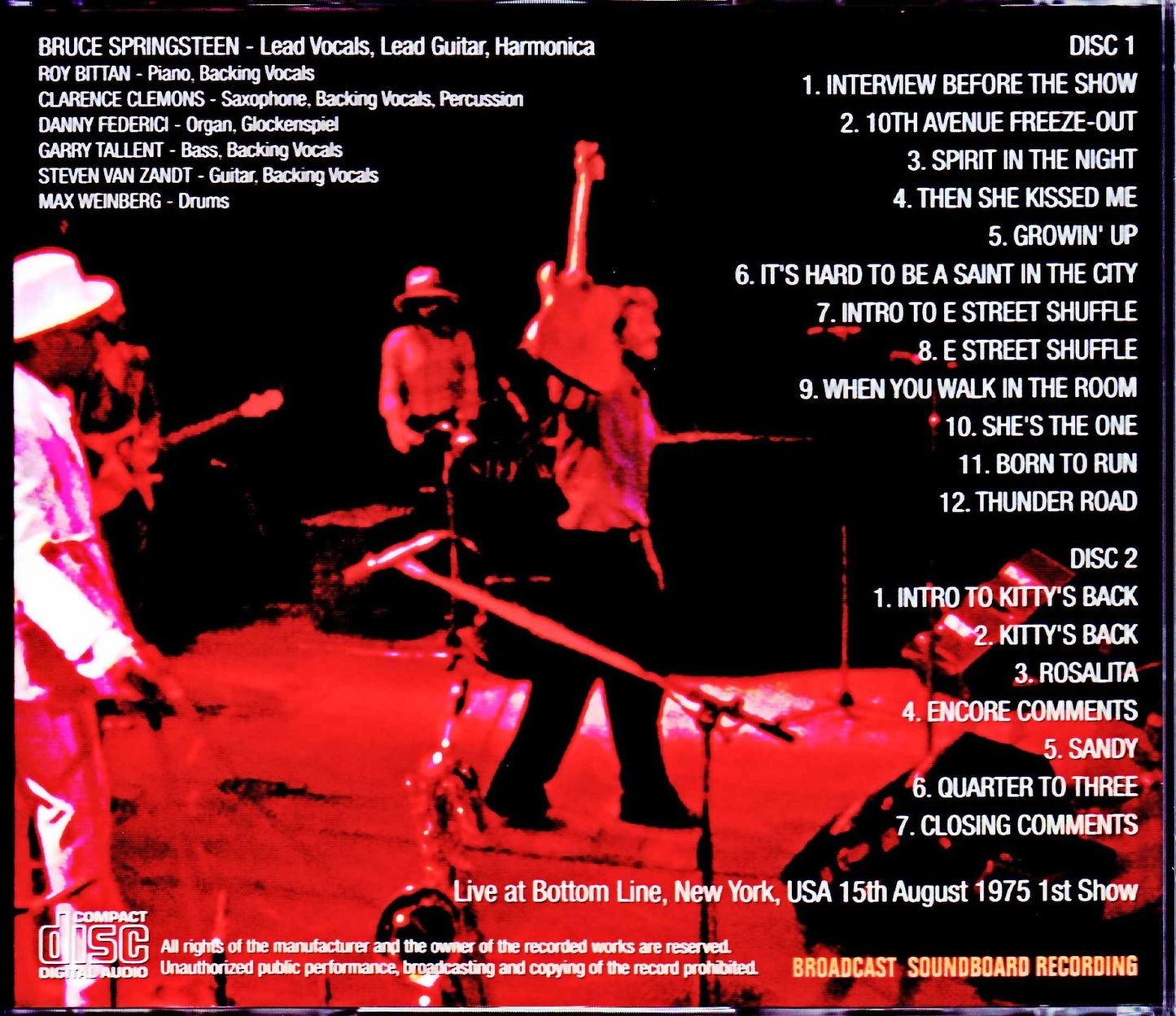 Bruce Springsteen & the E Street Band/NY,USA 1975 1st Show