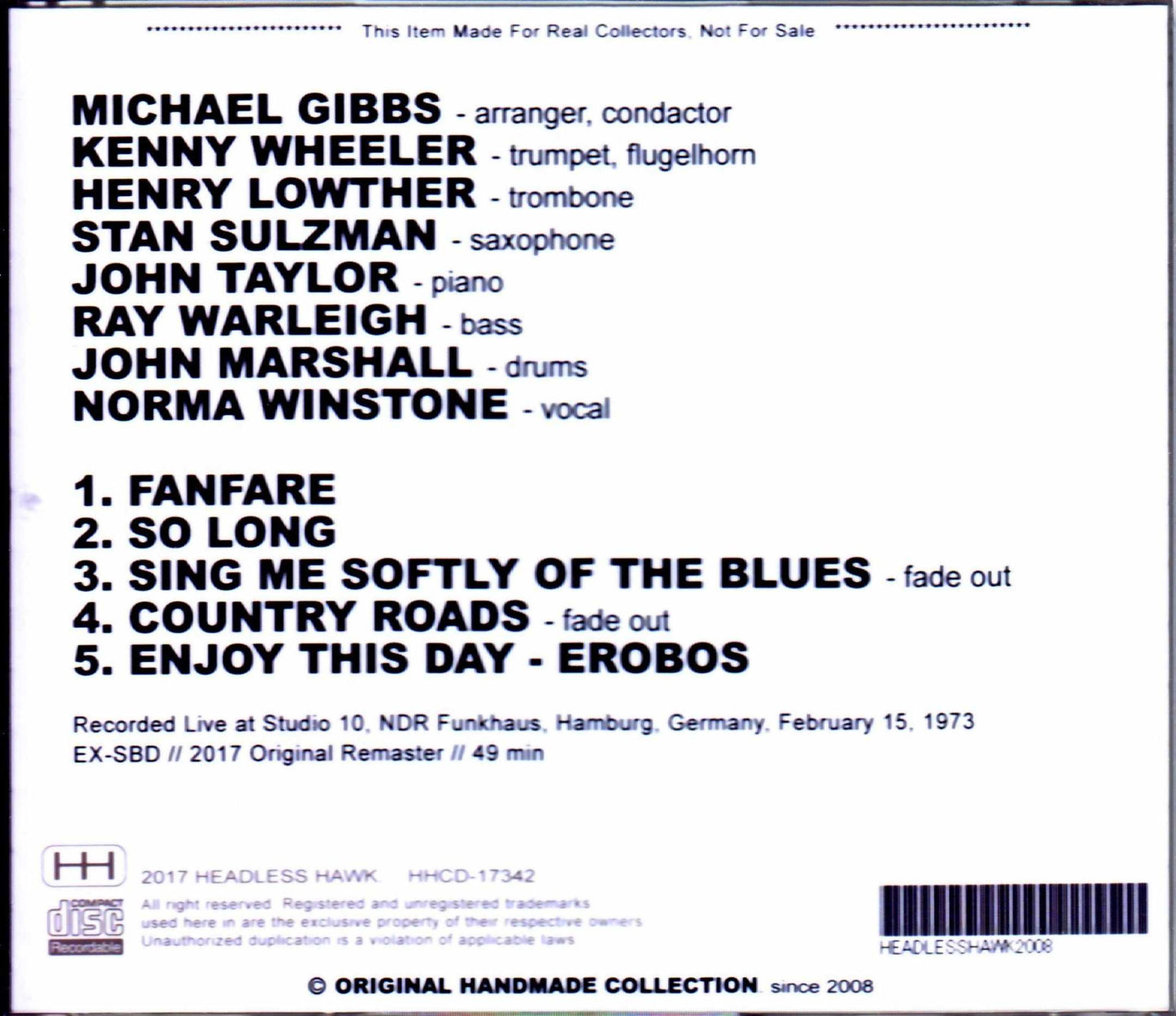 Michael Gibbs Orchestra,Kenny Wheeler/Germany 1973