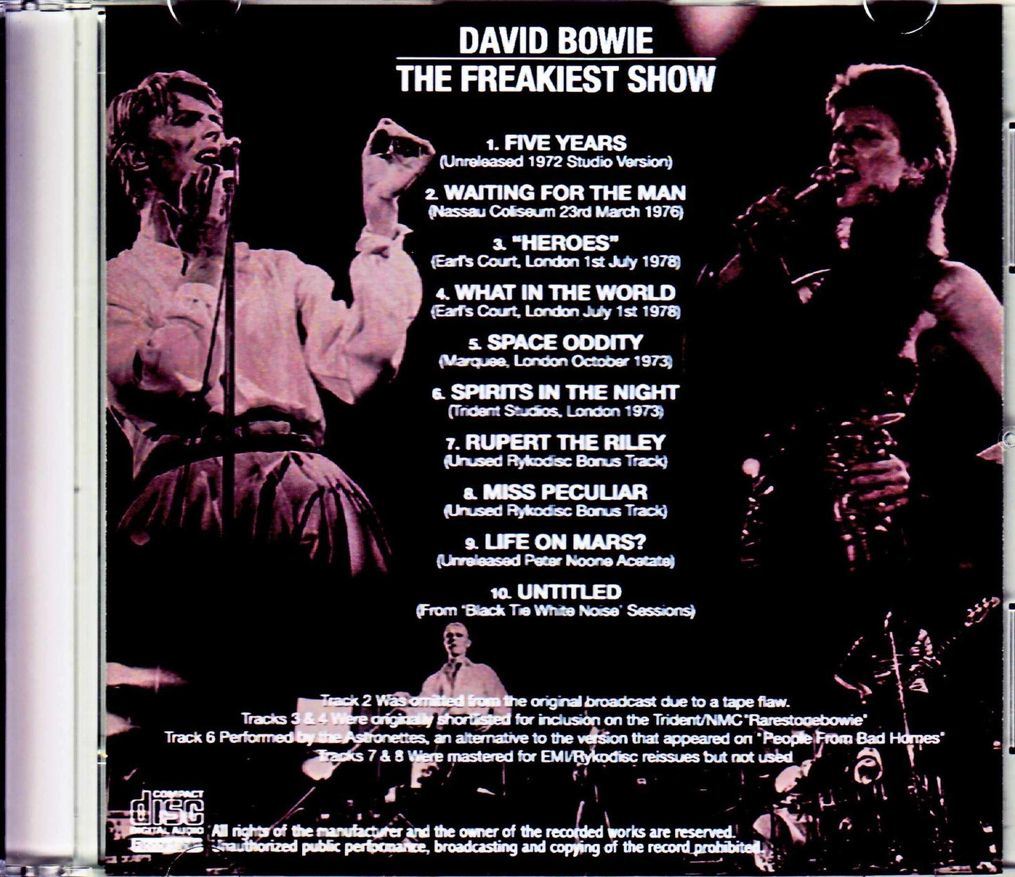 David Bowie/Rare Soundboard Tracks Compilation