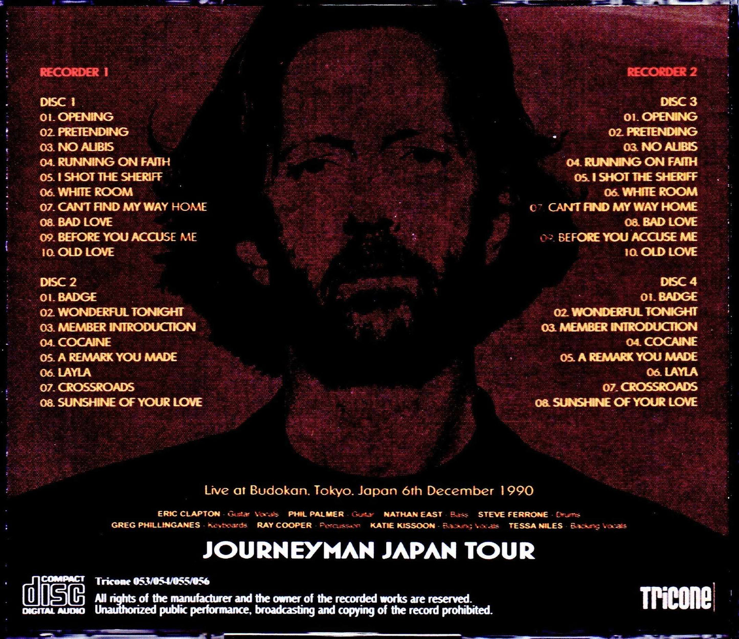 Eric Clapton/Tokyo,Japan 12.6.1990 2Different Sources
