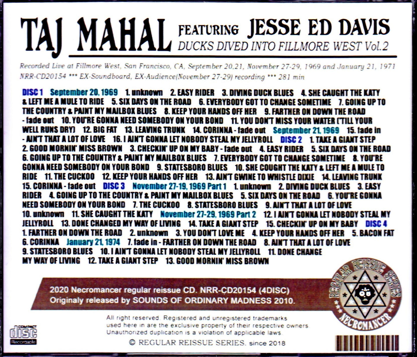 Taj Mahal,Jesse ED Davis/CA,USA 1969 & 1971