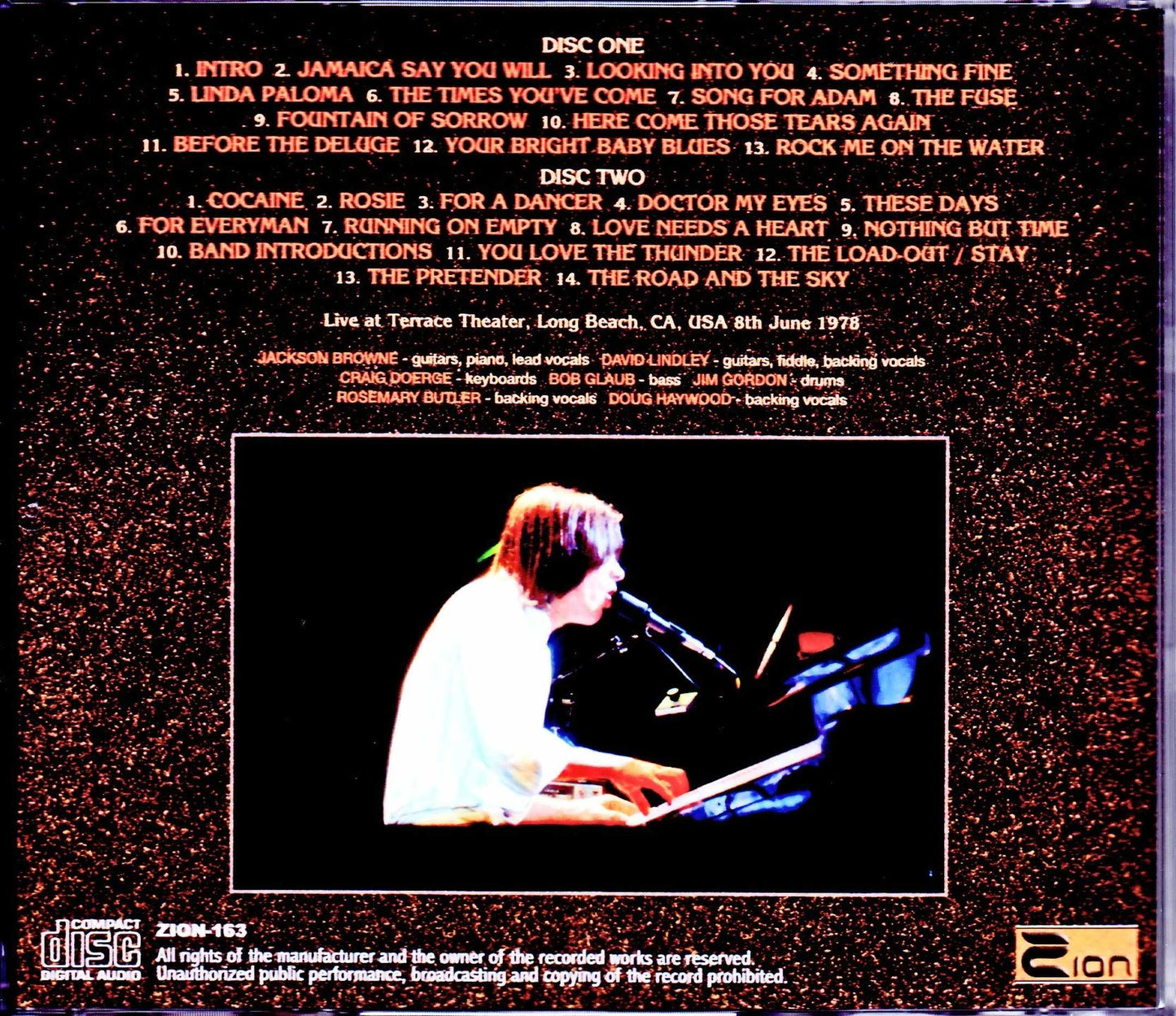 Jackson Browne/CA,USA 1978 Mike Millard 1 Gen Cassettes