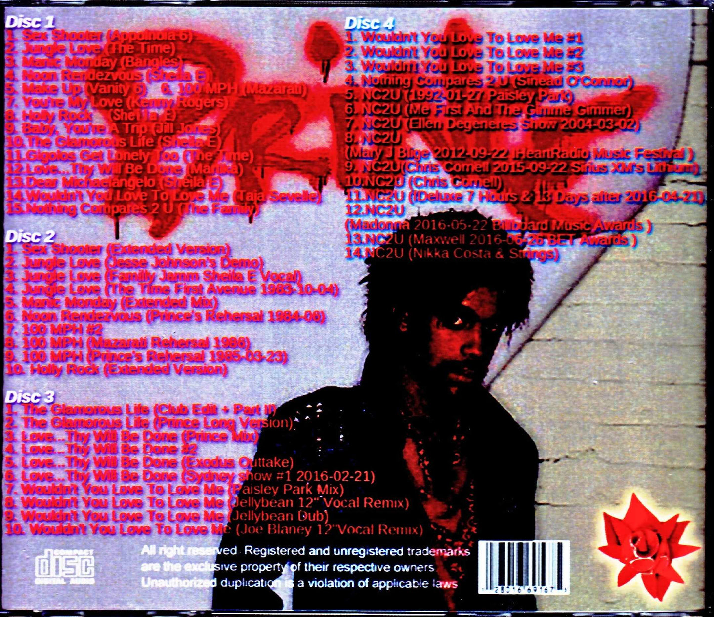 Various Artists Bangles,Sheila E,Mary J Blige,Kenny Rodgers,Sinead O'Connor/Original Prince Produce Live Rehearsals Demos and Alternate