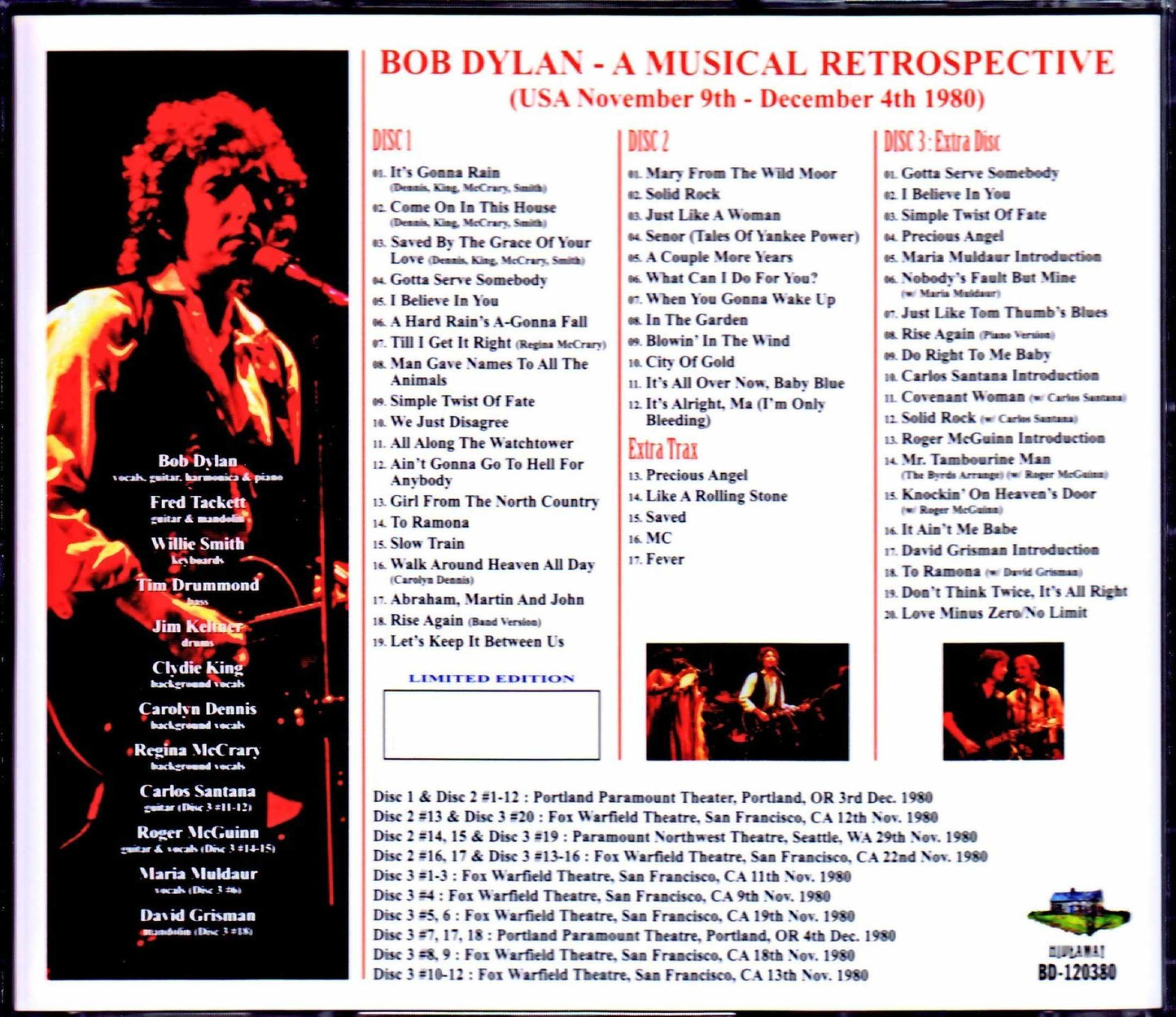 Bob Dylan/OR,USA 1980 & Extra Tracks
