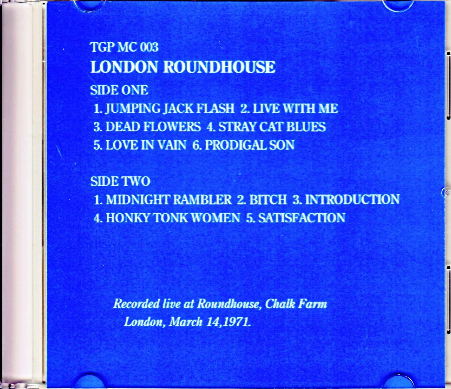 Rolling Stones/London,UK 1971 Original Cassette Tape