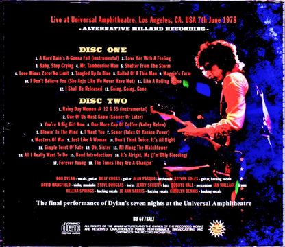 Bob Dylan/CA,USA 6.7.1978 Alternate Millard Recording