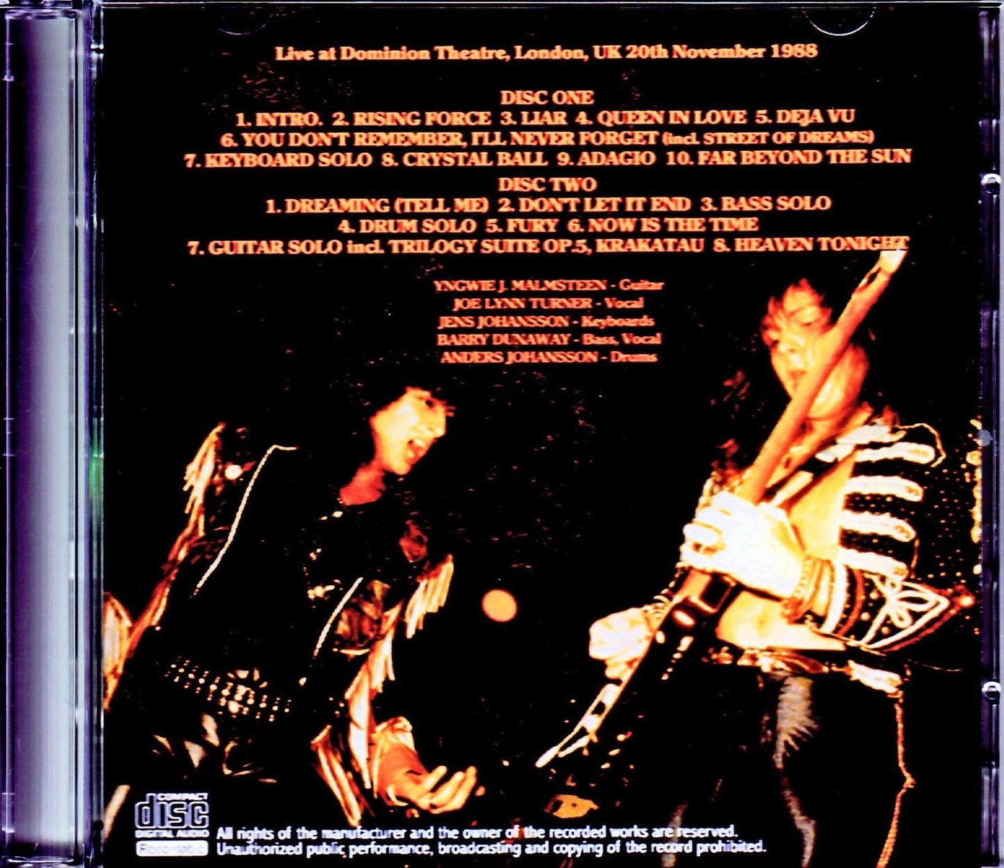 Yngwie J. Malmsteen's Rising Force/London,UK 1988 Remaster