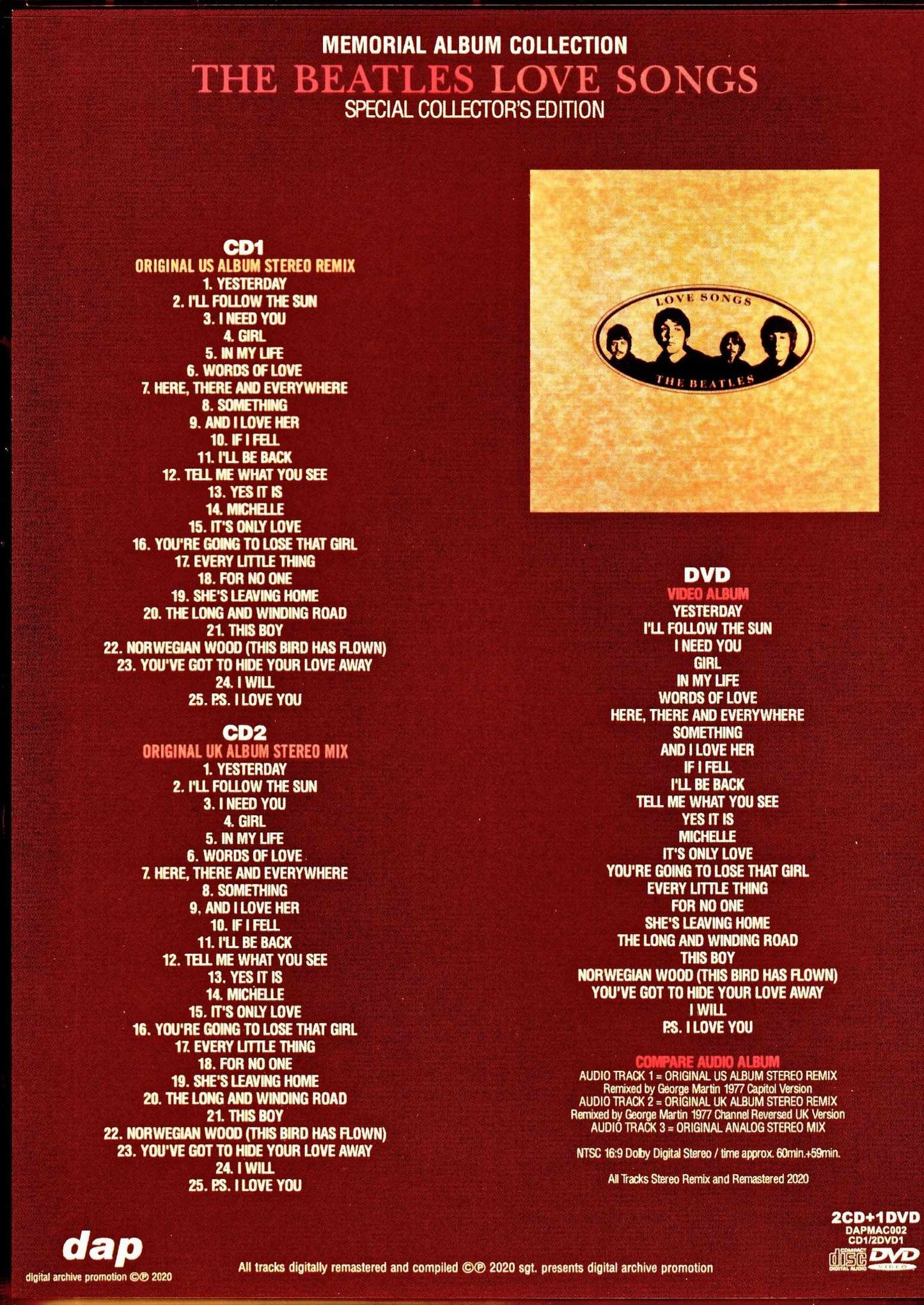 Beatles/Love Songs Memorial Album Collection