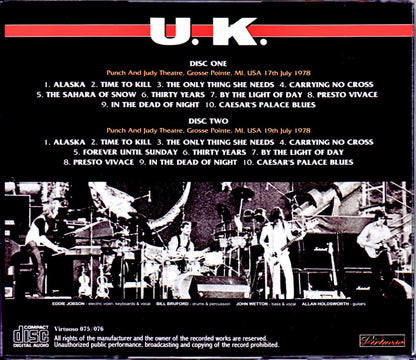 U.K. Bill Bruford,John Wetton/MI,USA 1978 2Days Complete