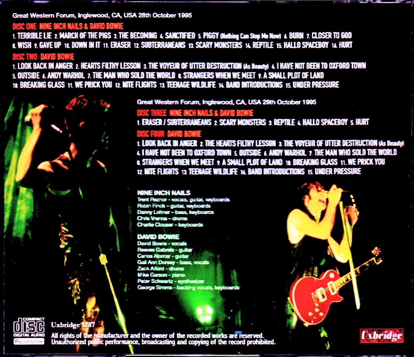 David Bowie,Nine inch Nails/CA,USA 1995 2Days