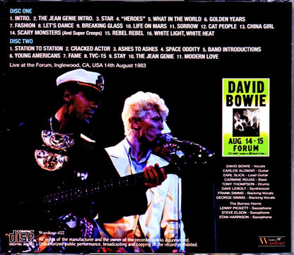David Bowie/CA,USA 4.14.1983 Mike Millard First Generation Cassettes