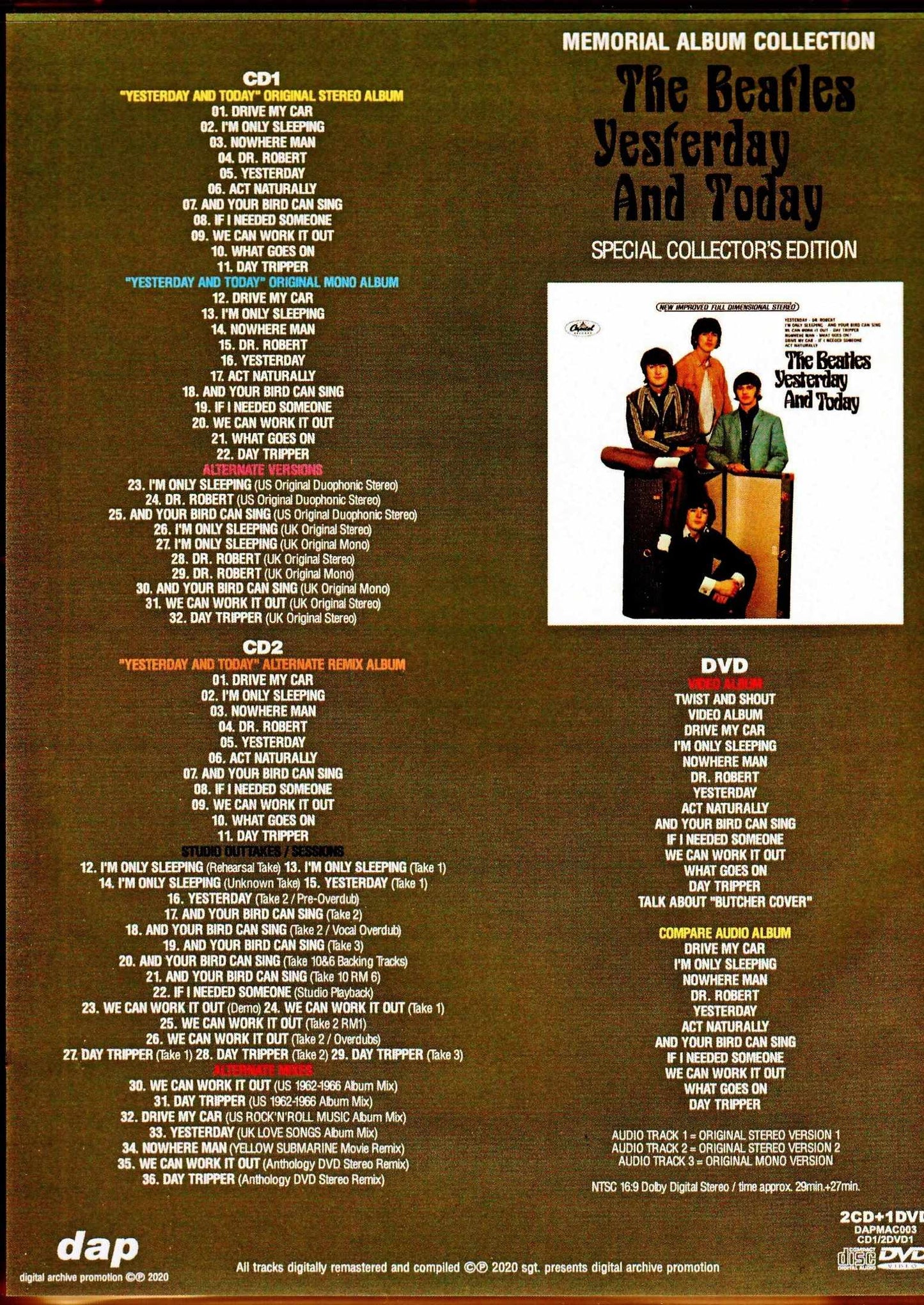 Beatles/Yesterday and Today Memorial Album Collection