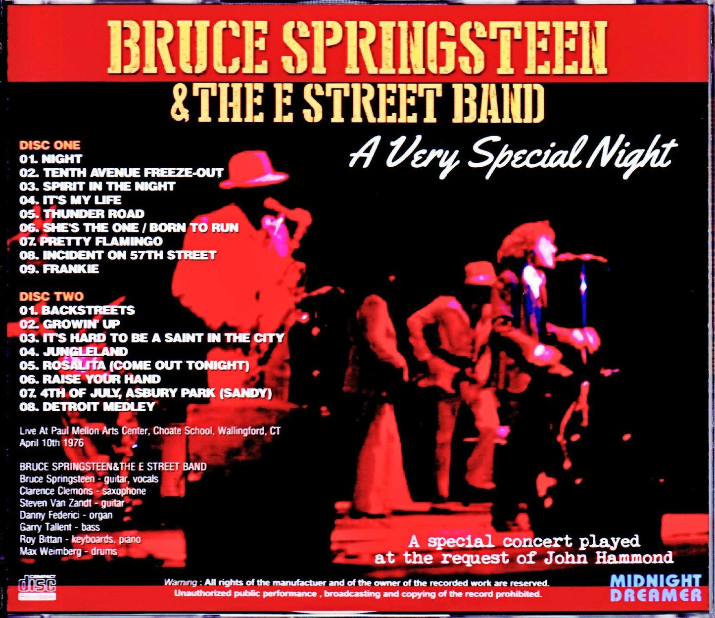 Bruce Springsteen & the E Street Band/CT, USA 1976
