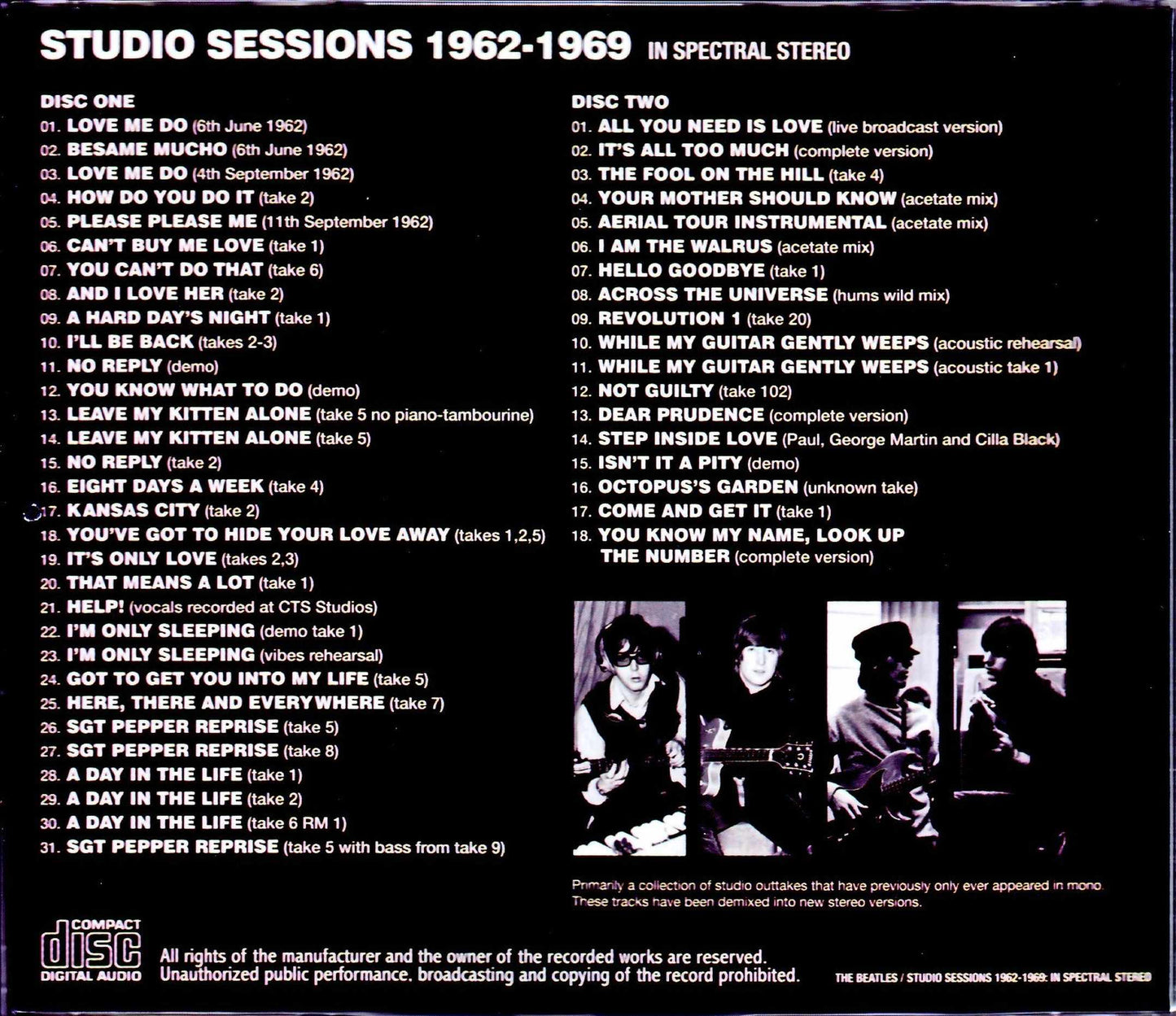 Beatles/Studio Sessions 1962-1969 in Spectral Stereo