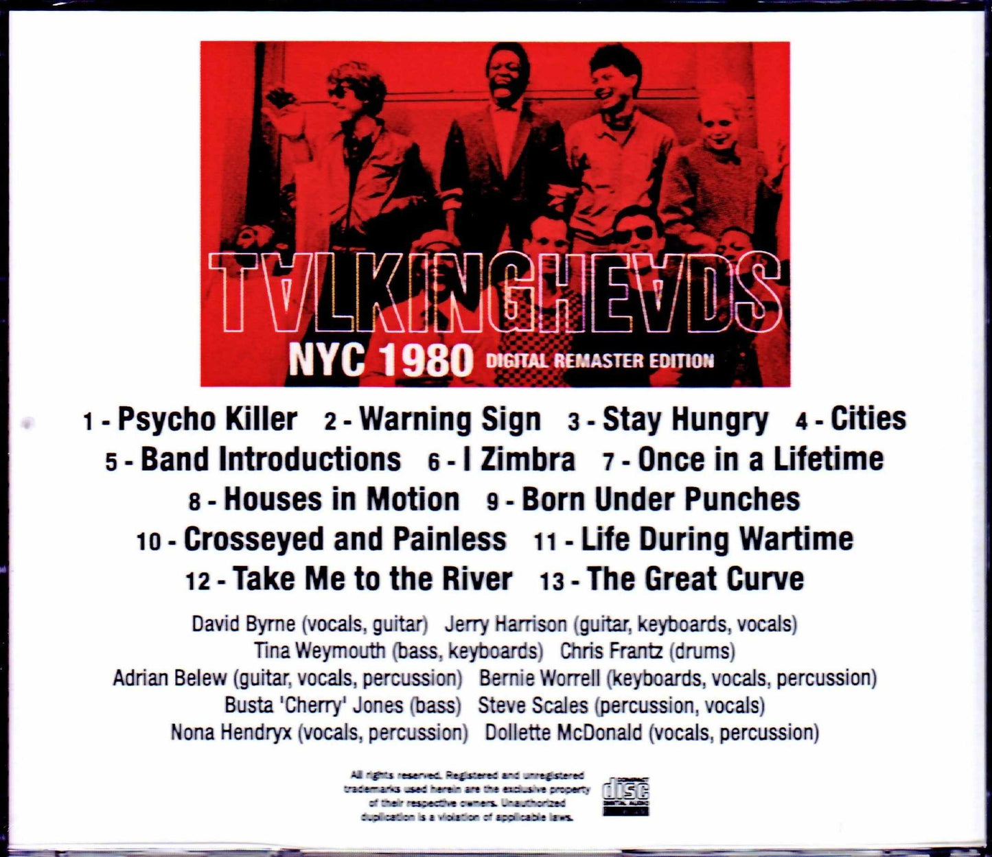 Talking Heads/NY,USA 1980 Digital Remaster