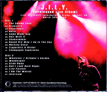 Oasis/J.I.L.Y Uk 1996 & more