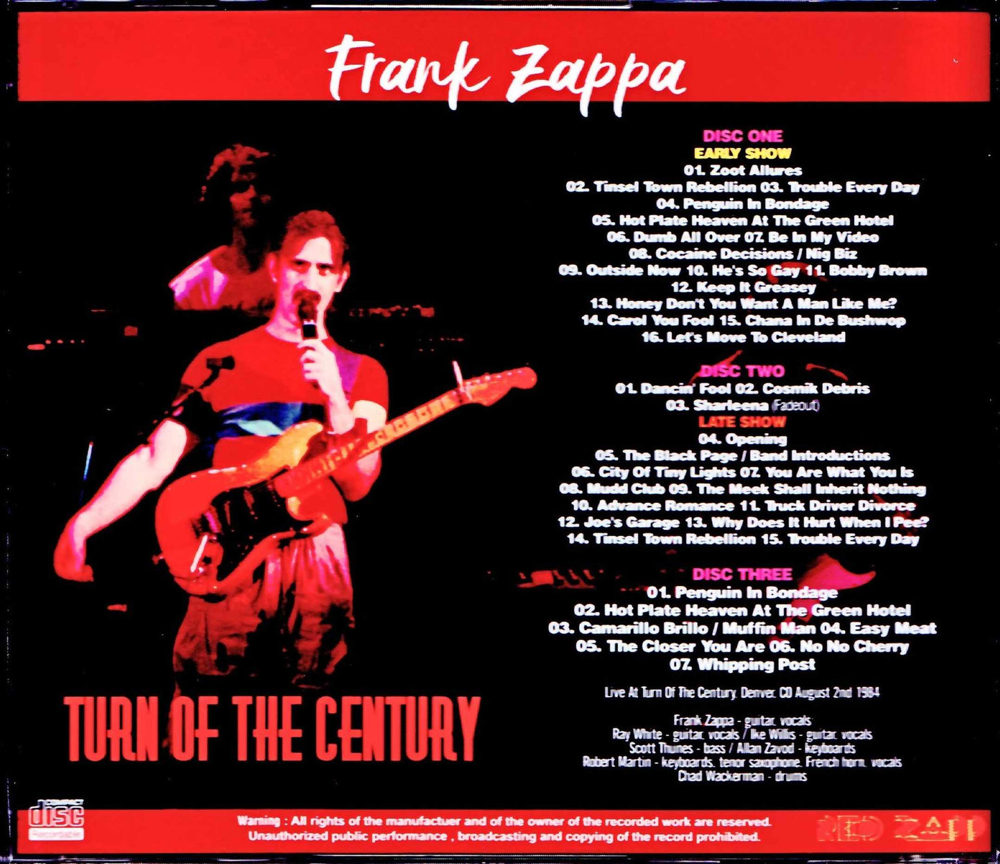 Frank Zappa/CO,USA 1984 2Shows