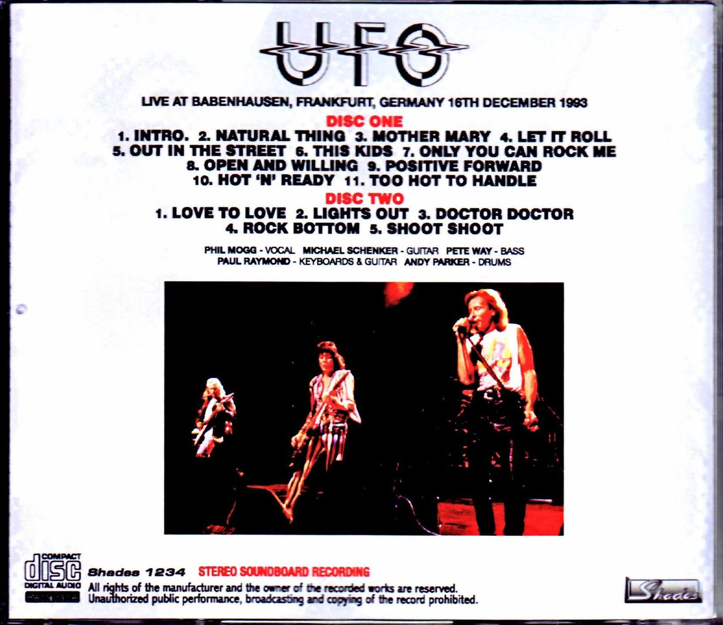 UFO, Michael Schenker/Germany 1993 Soundboard
