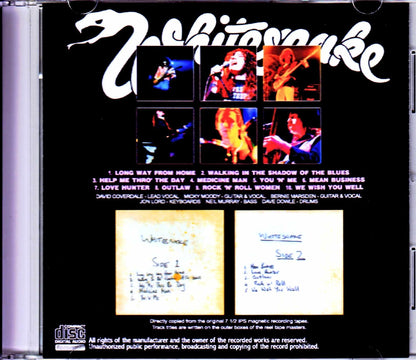 Whitesnake/Lovehunter Original 7 1/2 IPS Magnetic Recording Tapes
