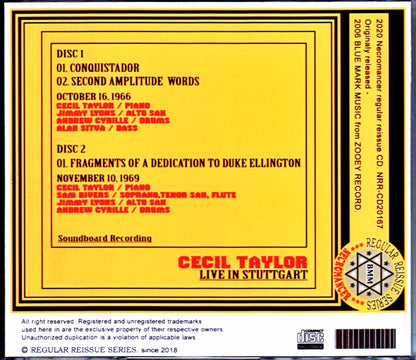 Cecil Taylor/Germany 1960's Compilation