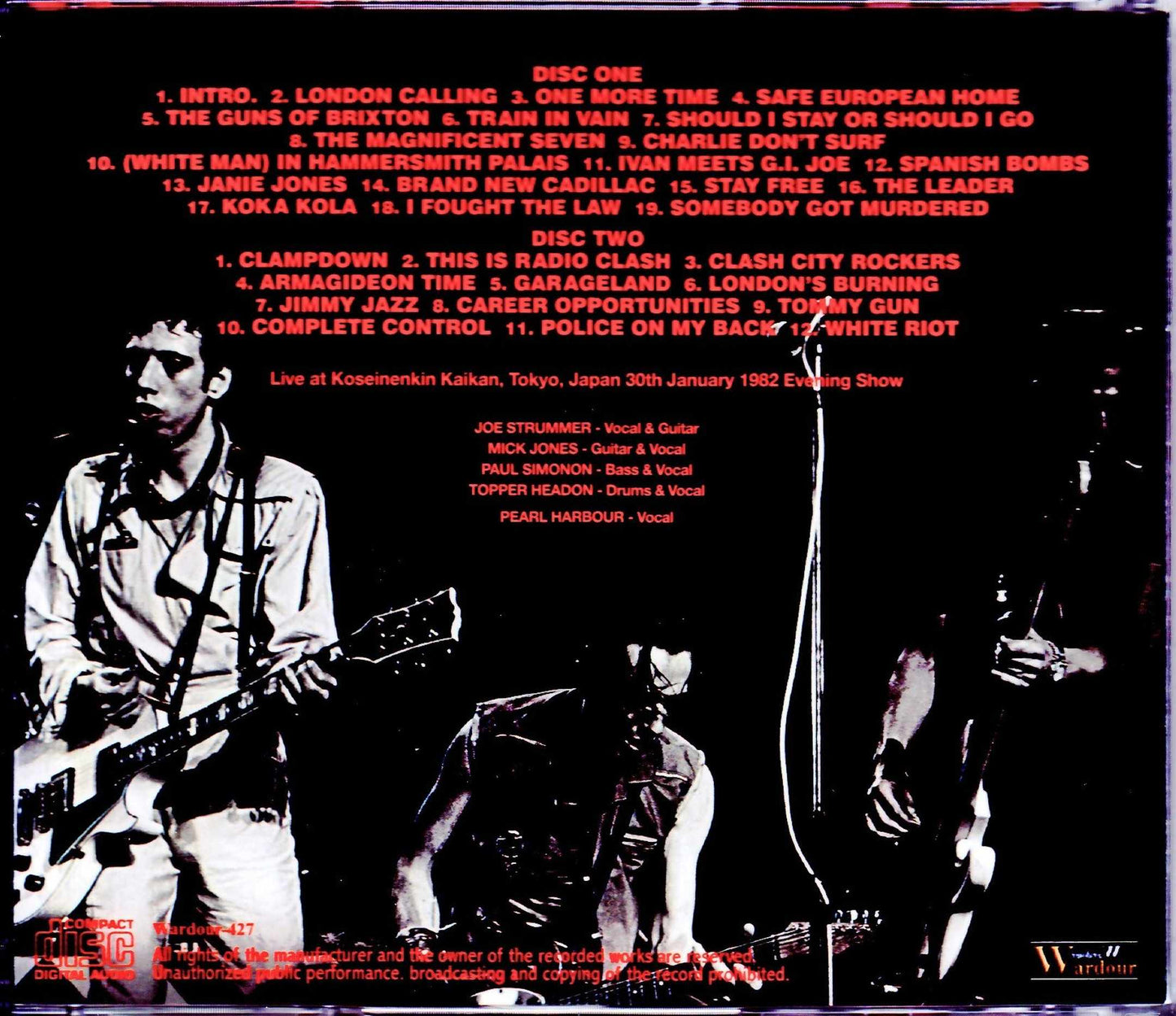 Clash/Tokyo,Japan 1.30.1982 Evening Show