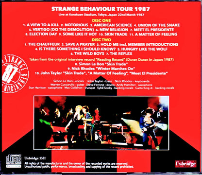 Duran Duran/Tokyo,Japan 3.22.1987 & more