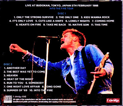 Bryan Adams/Tokyo,Japan 2.5.1988