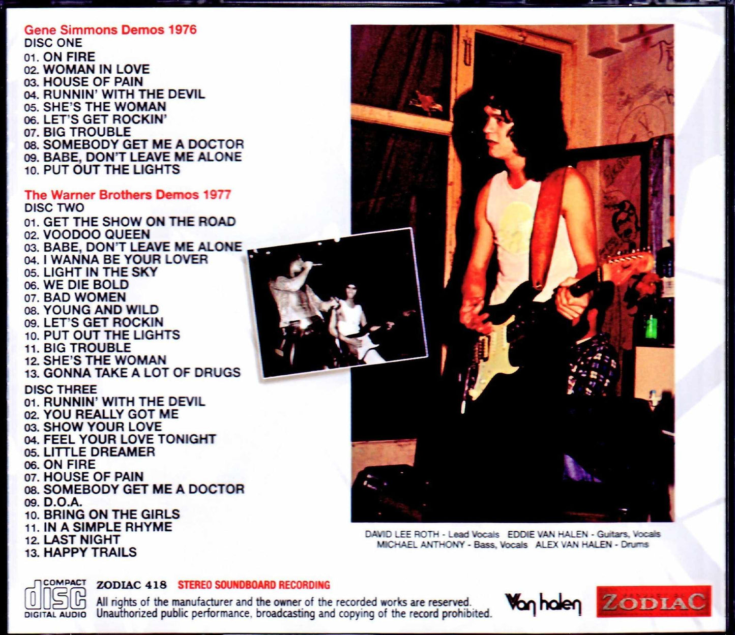 Van Halen/Gene Simmons Demos 1976 & Warner Demos 1977 Upgrade