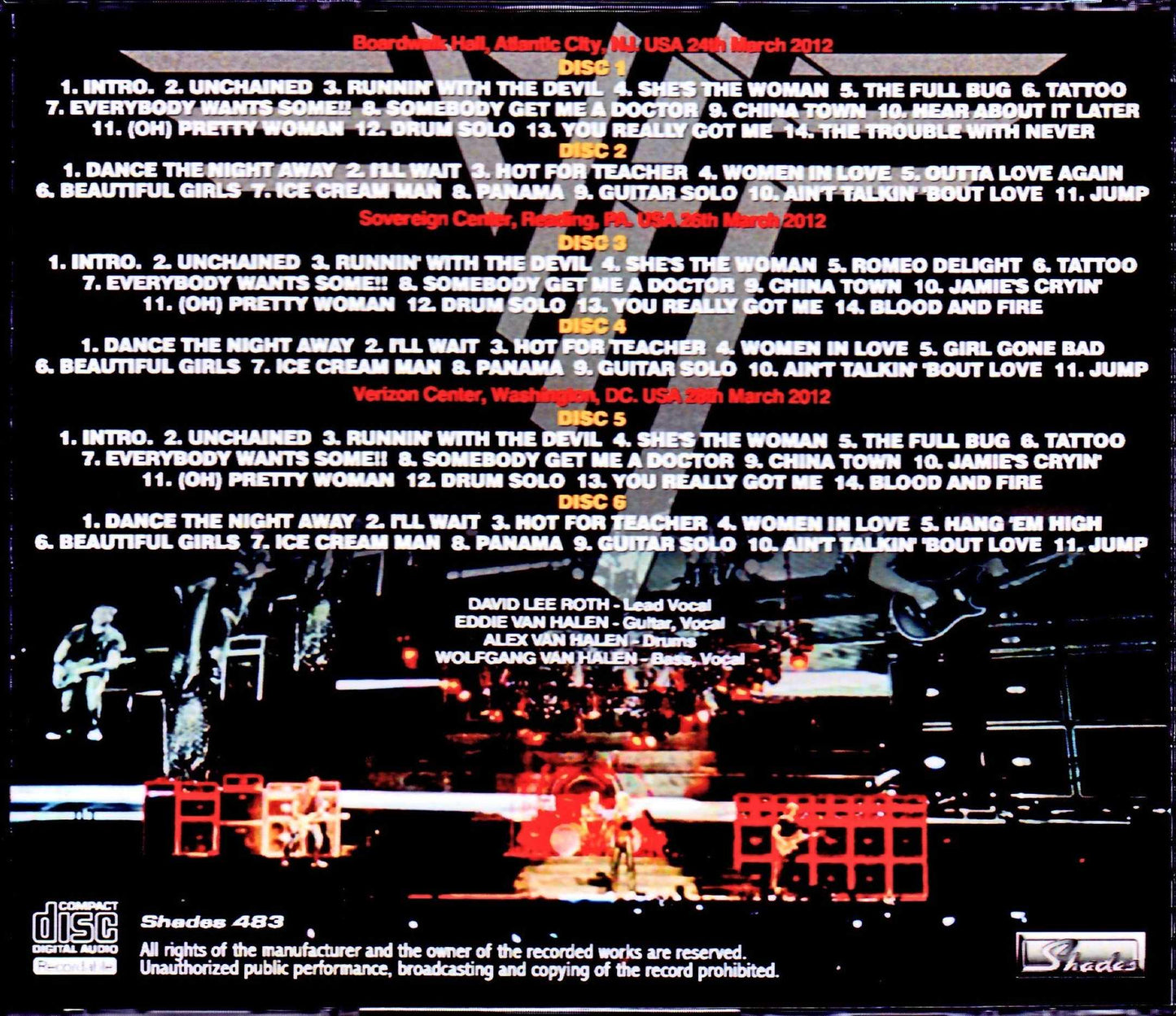 Van Halen/NJ, USA 2012 & more
