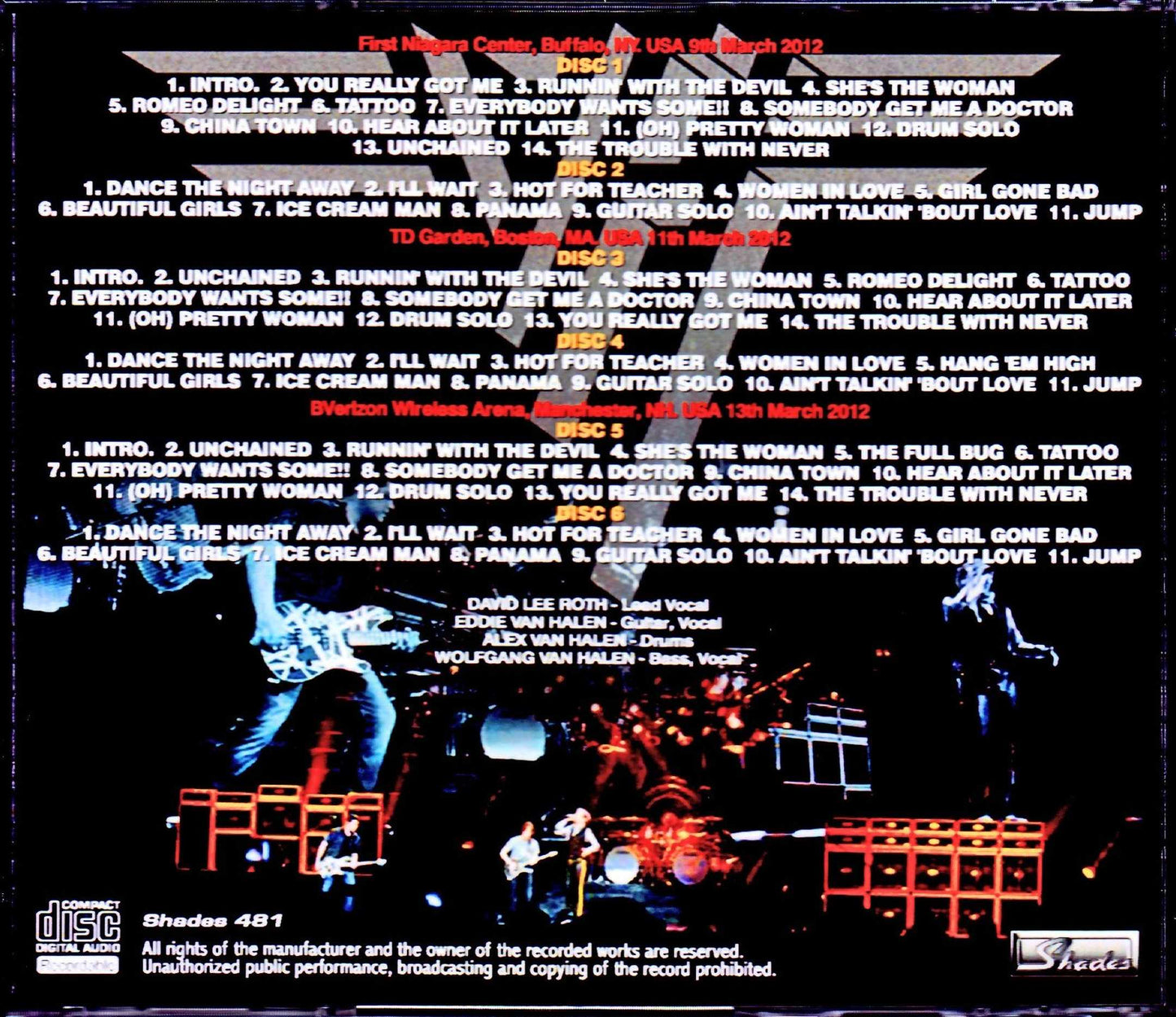 Van Halen/NY,USA 3.9.2012 & more