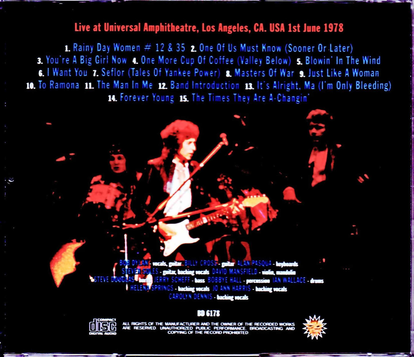 Bob Dylan/CA,USA 6.1.1978 Mike Millard 1st Gen
