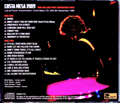 Bob Dylan/CA,USA 9.8.1989 Mike Millard 1st Gen