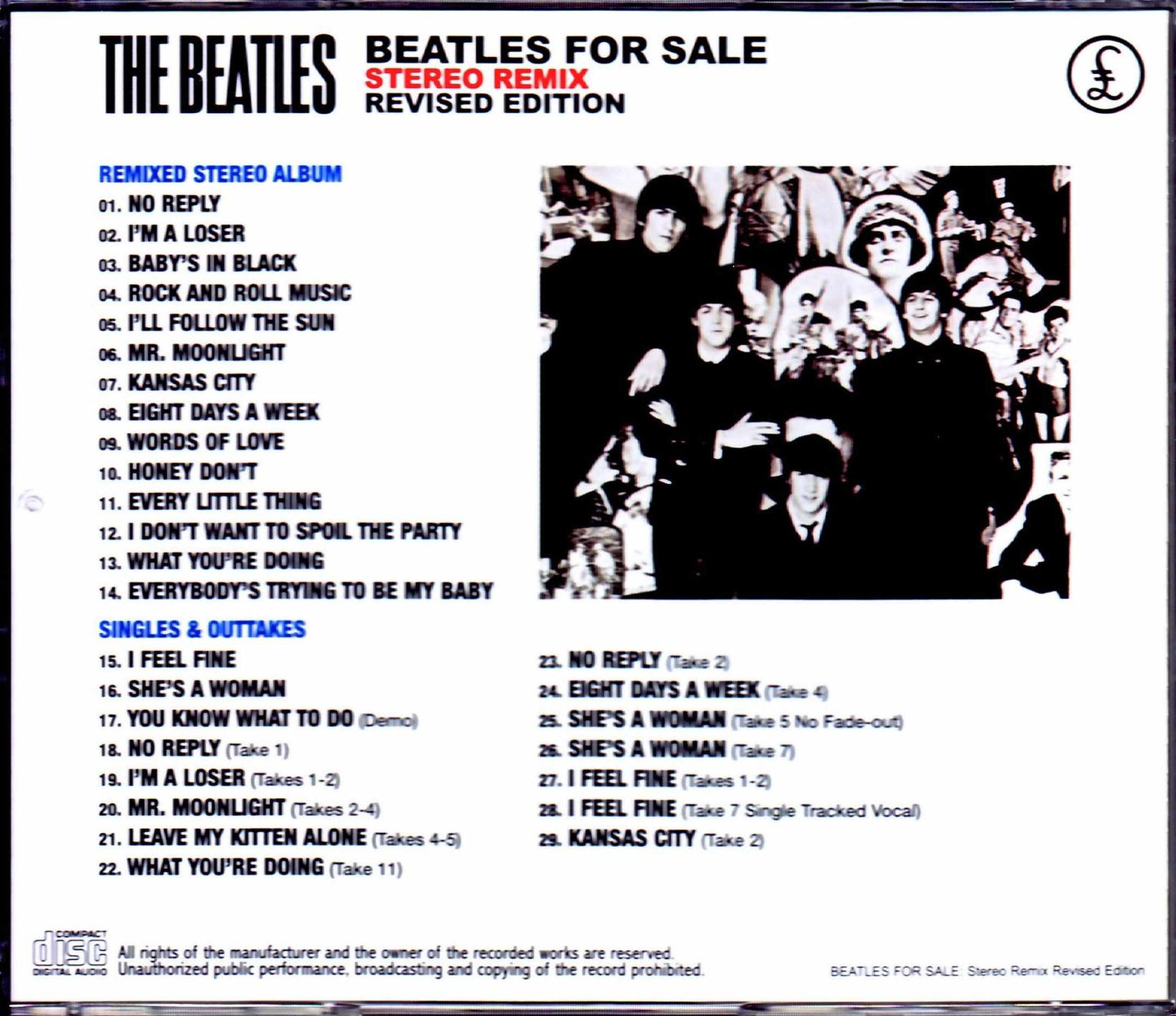 Beatles/Beatles for Sale Stereo Remix Revised Edition