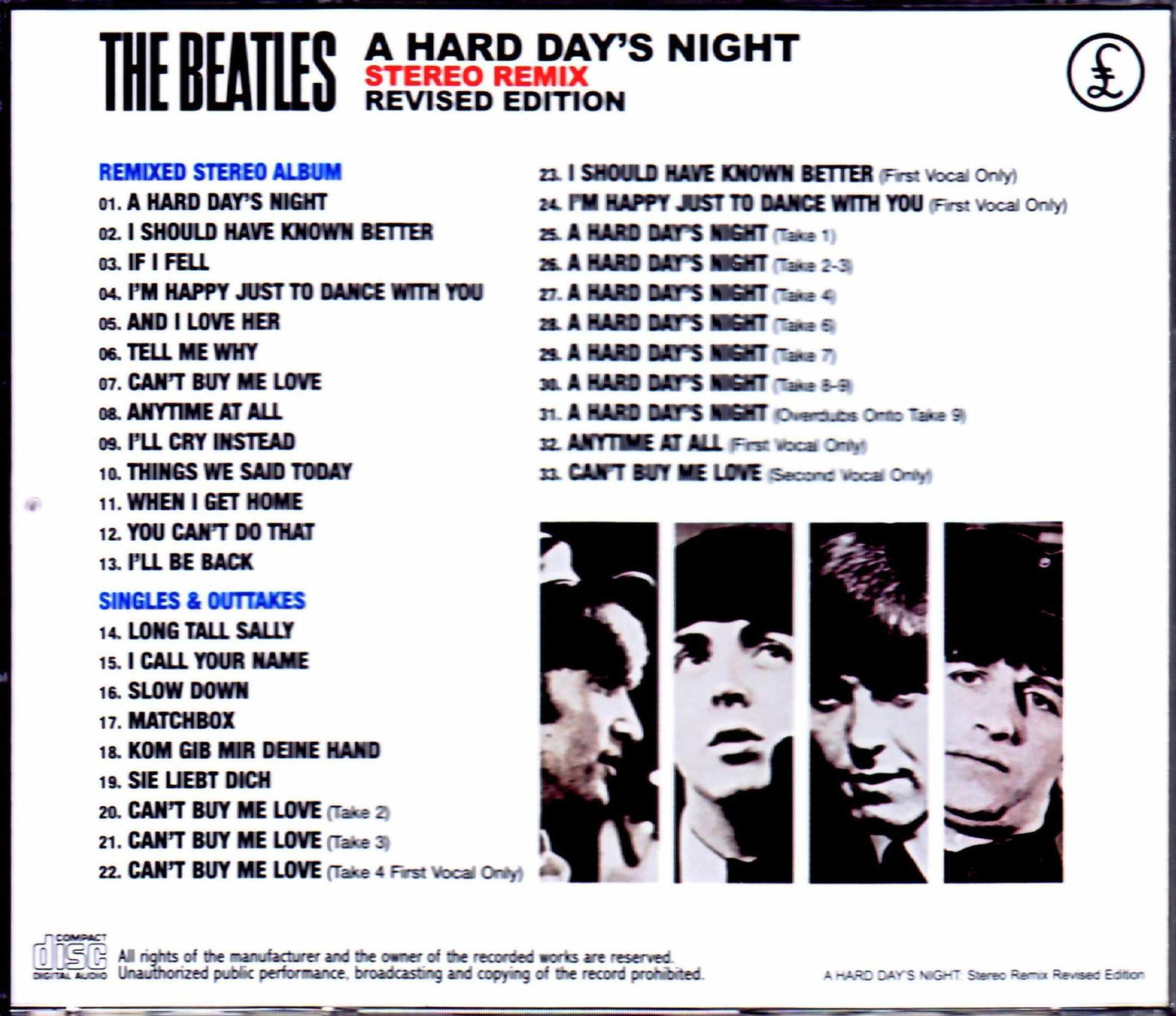 The Beatles/The Beatles are coming! Yaa! Yaa! Yaa! A Hard Day's Night Stereo Remix Revised Edition