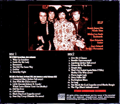 ELF,Ronnie James Dio/Studio Recordings & Early Live 1972