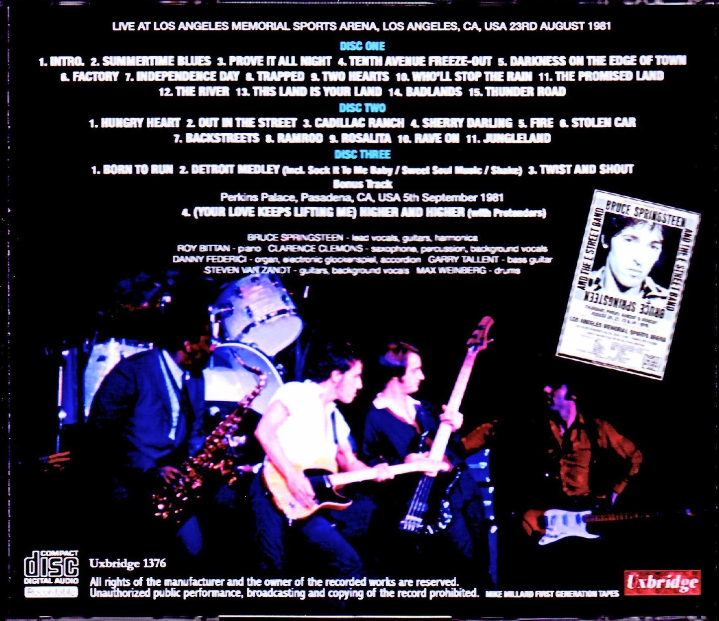 Bruce Springsteen/CA,USA 8.23.1981