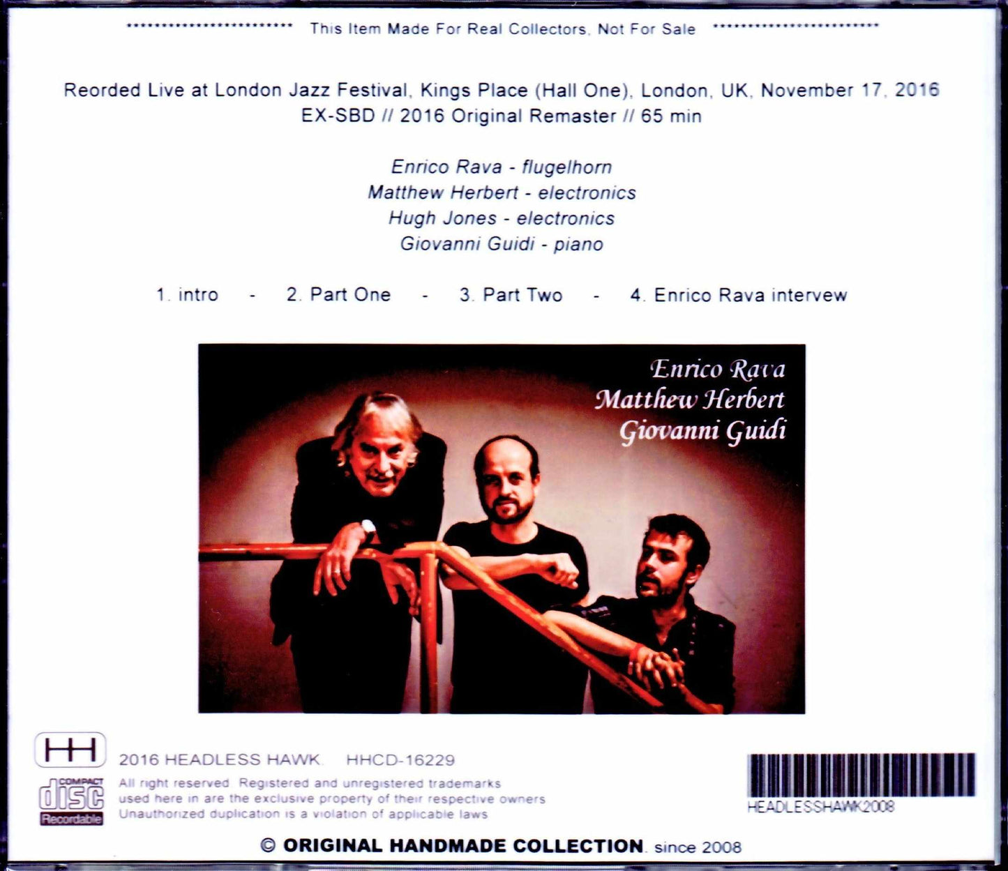 Enrico Rava,Matthew Herbert,Giovanni Guidi/London,UK 2016