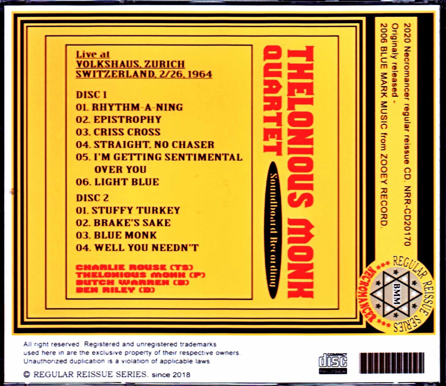 Thelonious Monk/Switzerland 1964