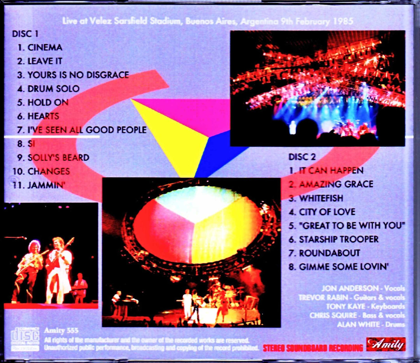 Yes/Argentina 2.9.1985 Upgrade