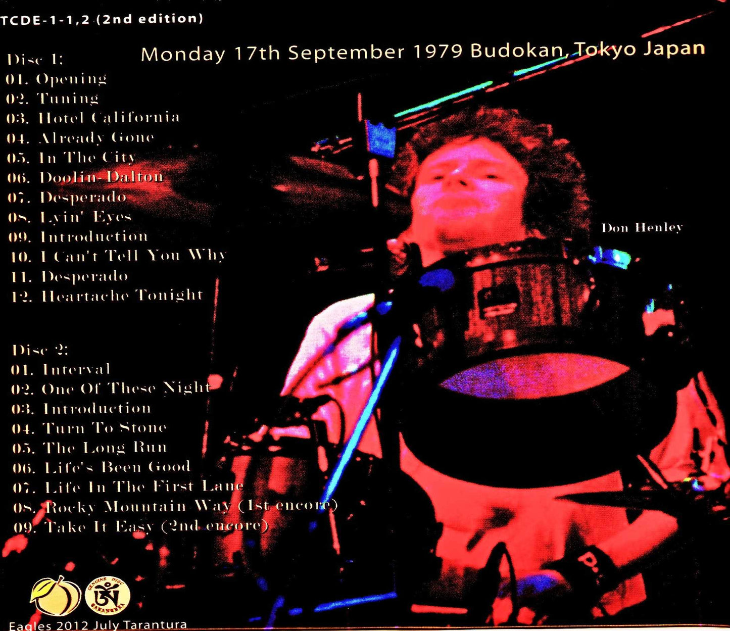 Eagles/Nippon Budokan Performance September 17, 1979 Tokyo,Japan 9.17.1979