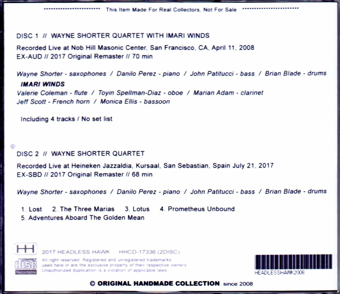 Wayne Shorter Quartet with Imari Winds/CA,USA 2008 & more