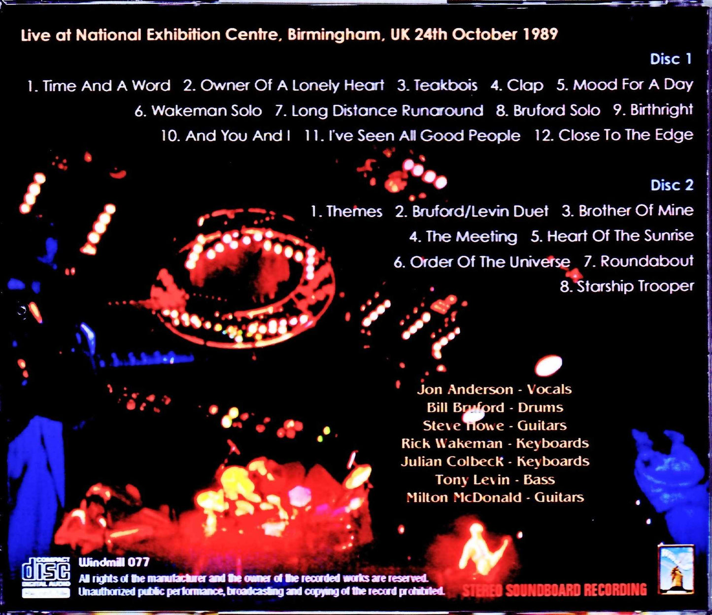 ABWH Anderson Brudord Wakeman Howe/UK 10.24.1989 Complete