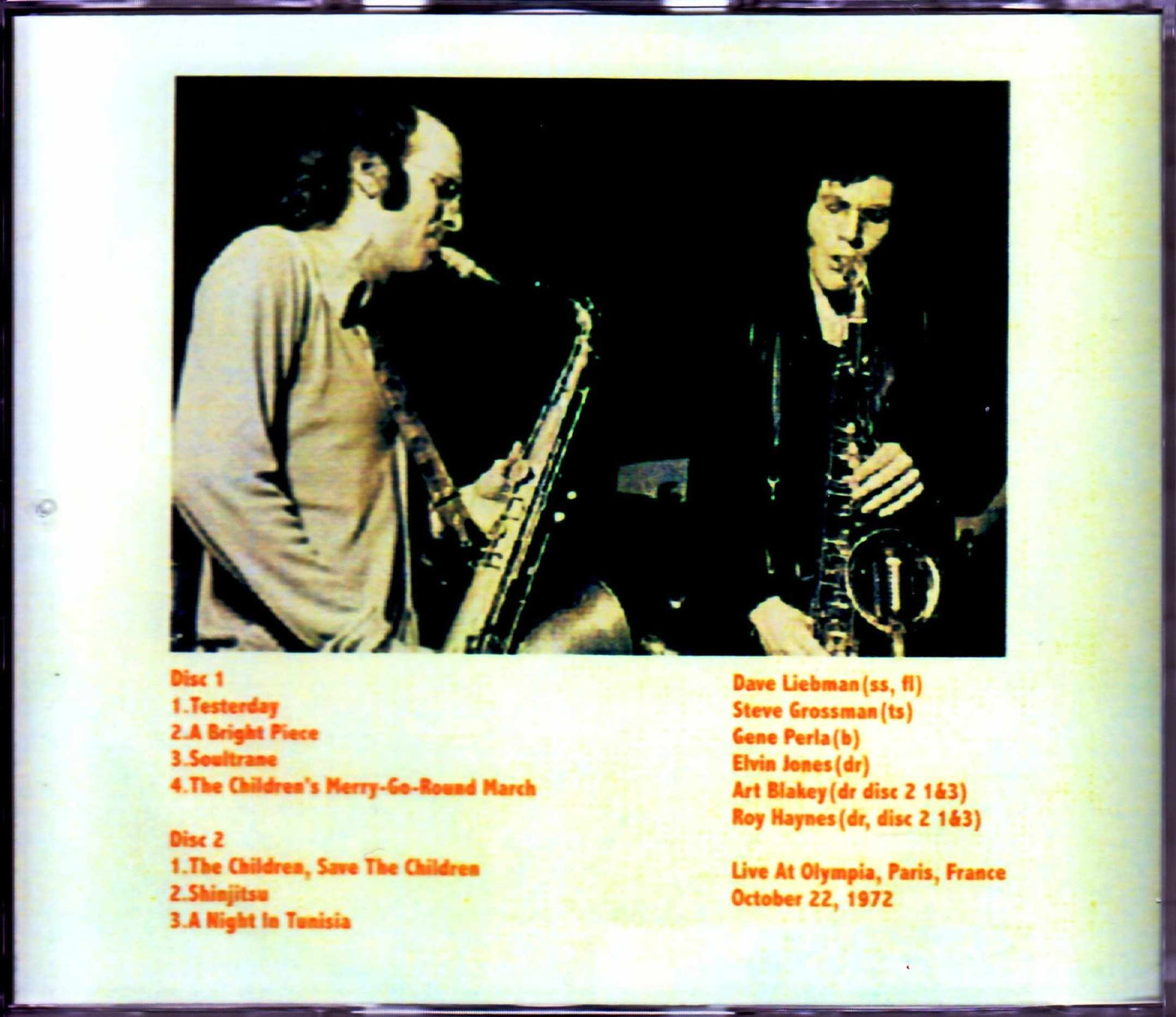 Elvin Jones Quartet, Dave Liebman/France 1972