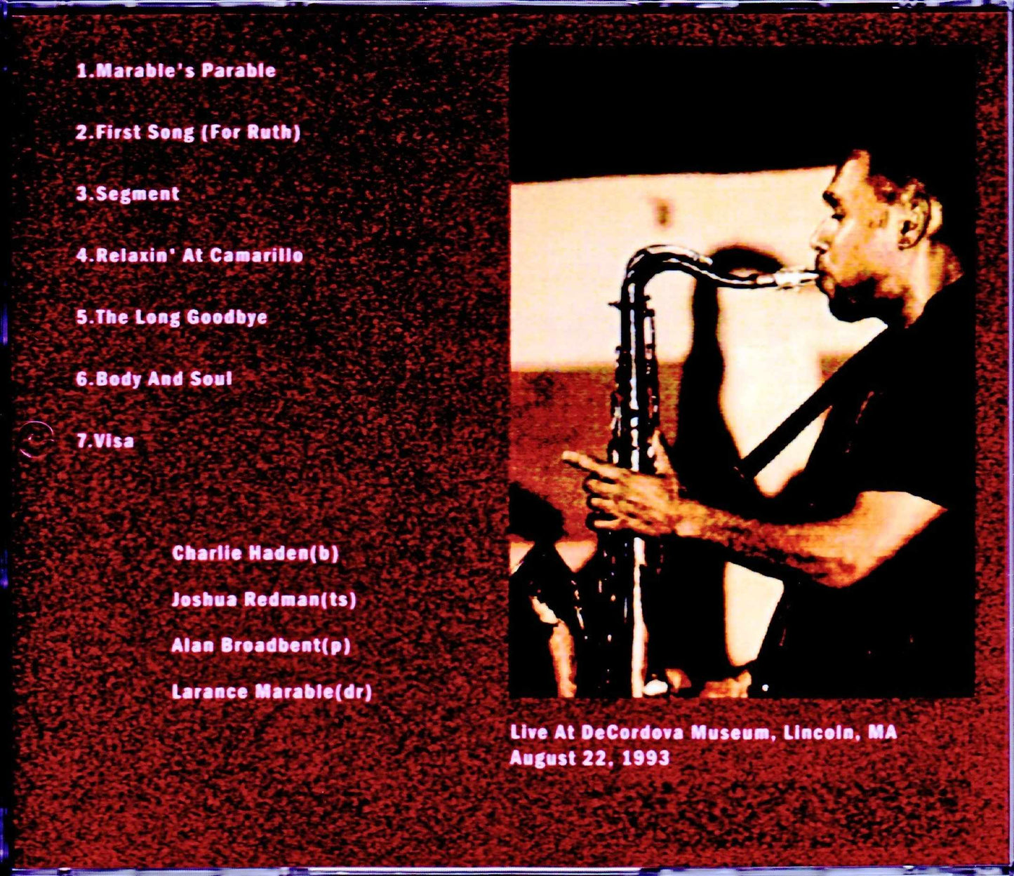 Charlie Haden Quartet, Joshua Redman/MA, USA 1993